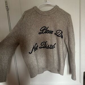 Abercrombie & Fitch Please Do Not Disturb Beige Sweater